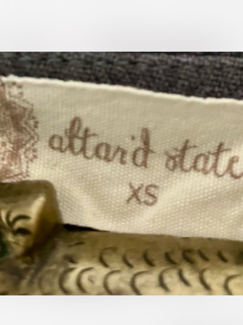 Altar’d State Embroidered Floral Gray Mini Skirt Linen Cotton Women’s Size XS - Picture 4 of 5
